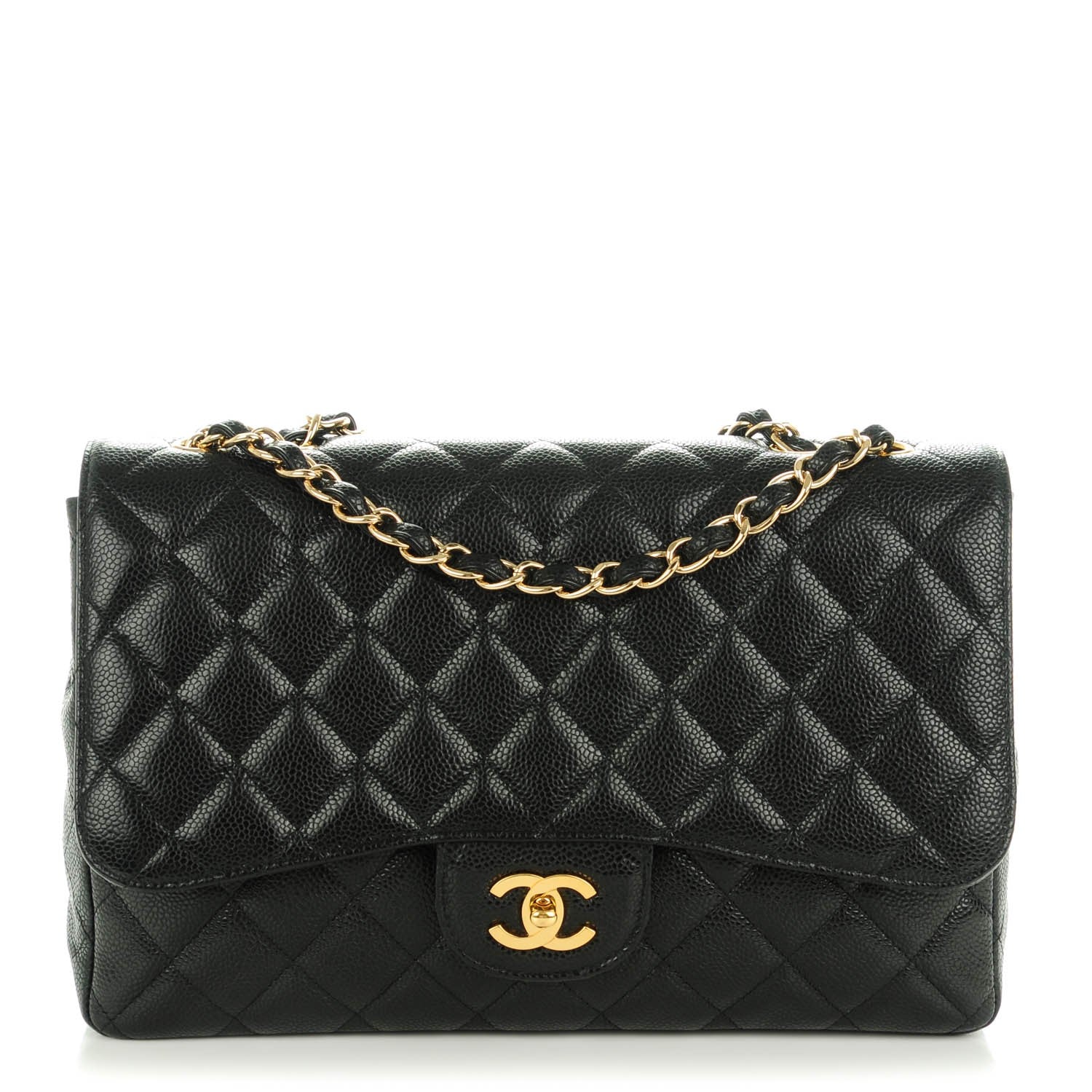 Chanel Caviar Quilted Jumbo Single Flap Black 1 of 8