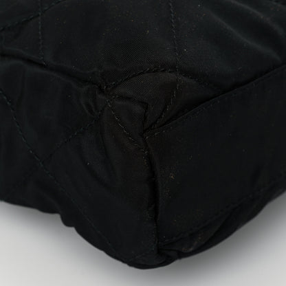 Prada Nylon Tessuto Impuntu Quilted Flap Shoulder Bag Black 11 of 12