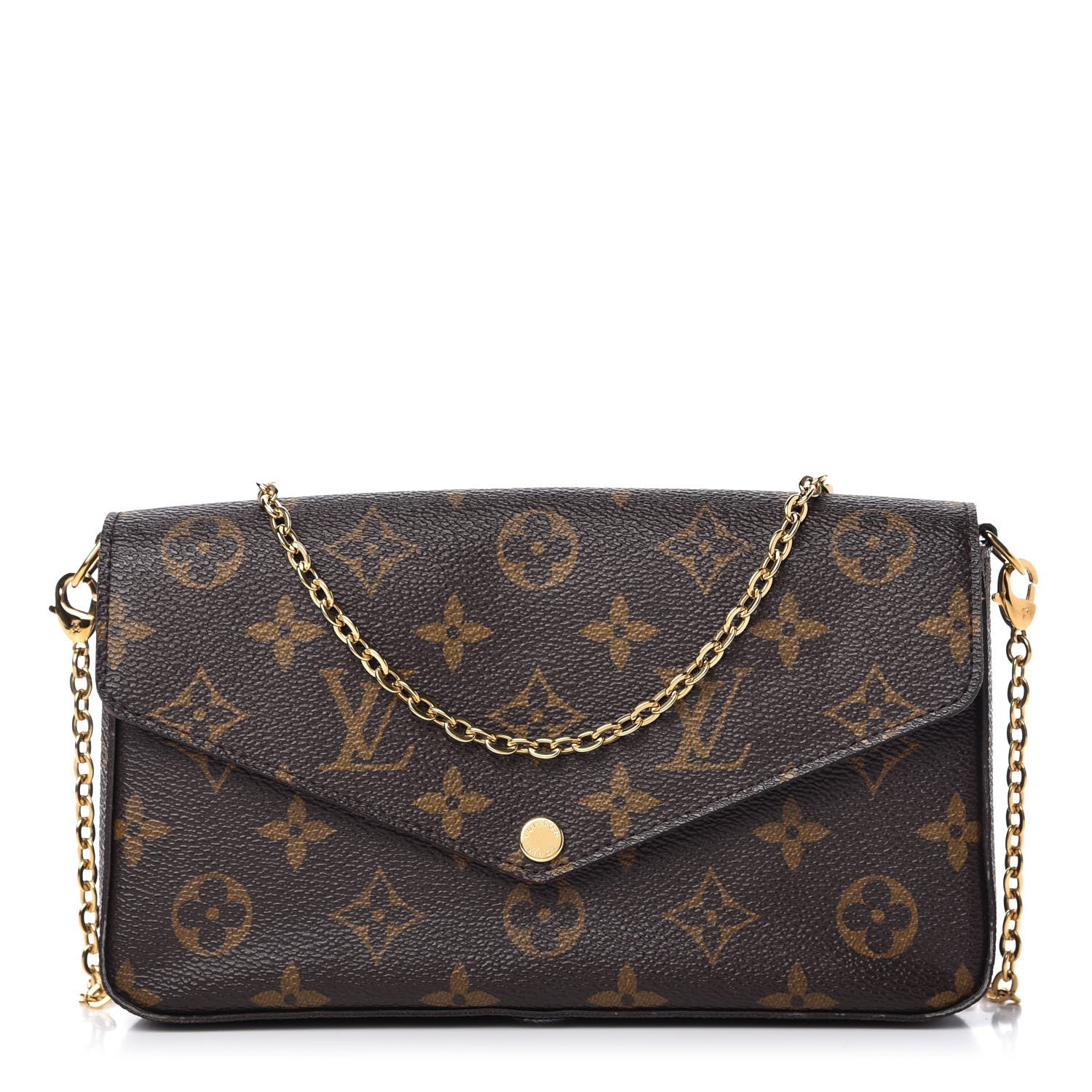 Louis Vuitton Monogram Pochette Felicie Chain Wallet Fuchsia 1 of 11