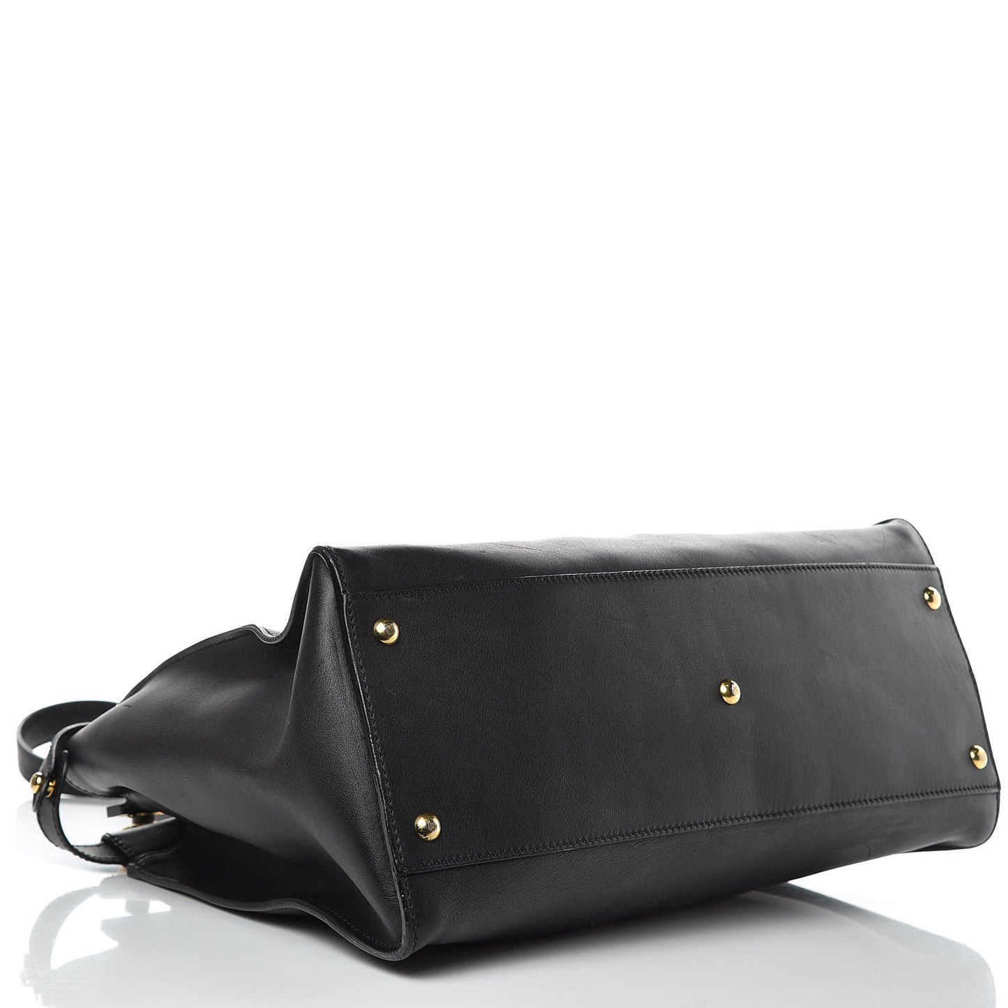 Vitello Seta Shiny Nappa Large Peekaboo Iconic Satchel Black
