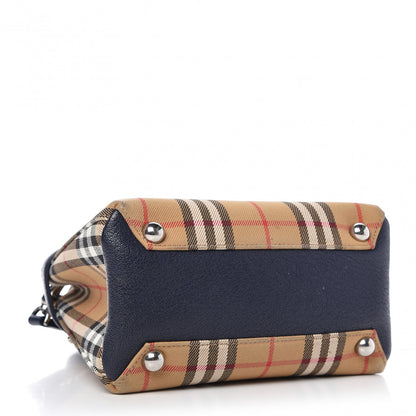 Burberry Goatskin Vintage Check Baby Banner Tote Regency Blue 4 of 11