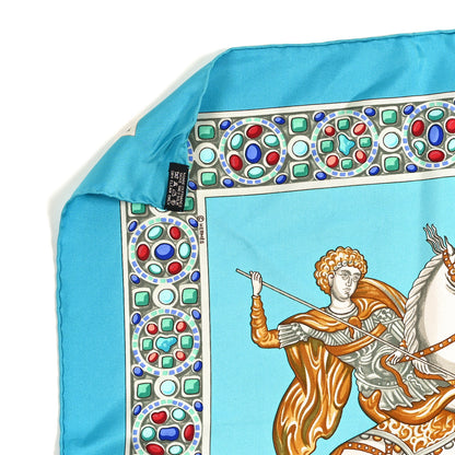 Hermes Silk Le Triomphe Du Paladin Scarf 90 Blue Multicolor 3 of 3