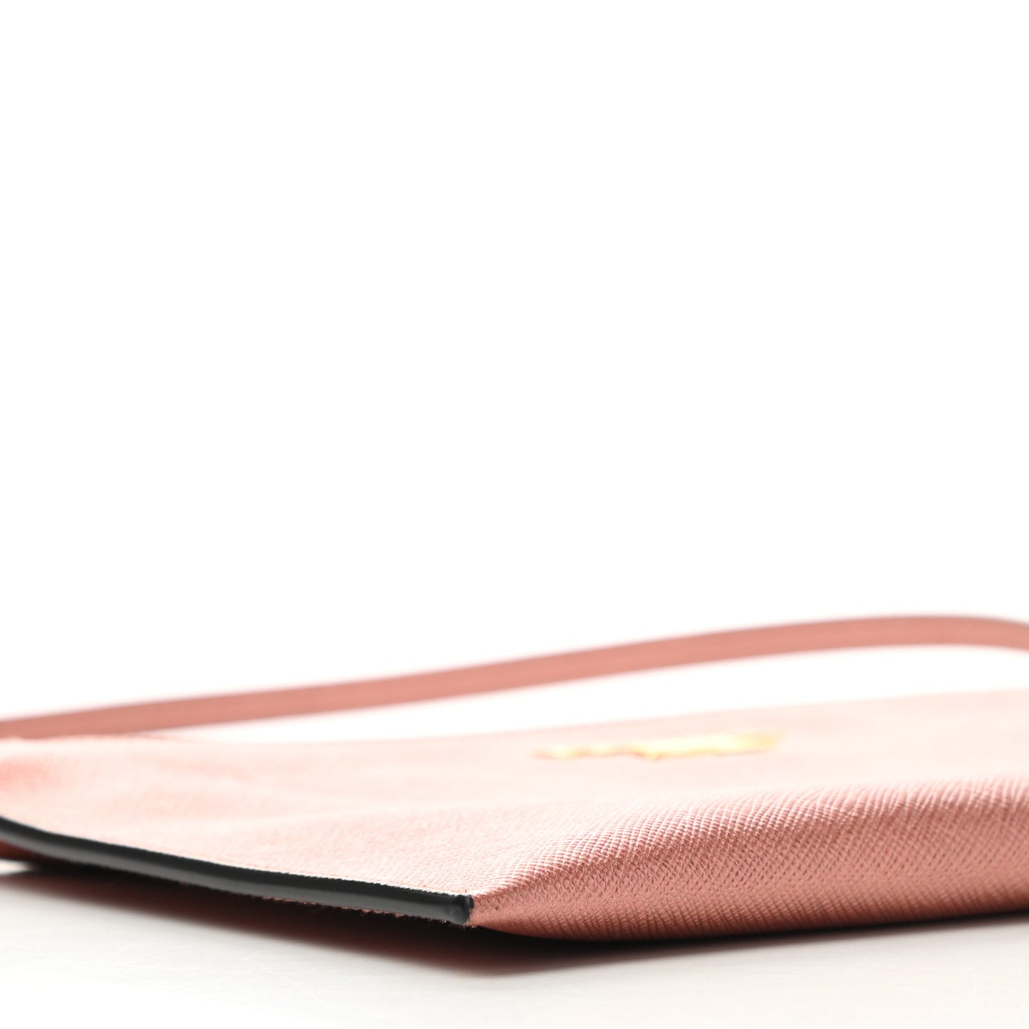 Metallic Saffiano Small Flat Pouch Antico Mordore