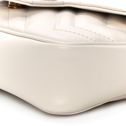 Gucci Calfskin Matelasse Super Mini GG Marmont Shoulder Bag White 10 of 11