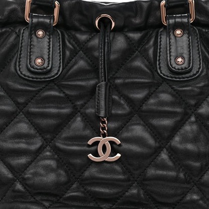 Chanel Lambskin Quilted Cloudy Bundle North South Tote Black 8 of 10