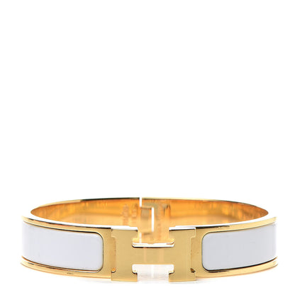 Hermes Enamel Narrow Clic Clac H Bracelet PM White 1 of 6