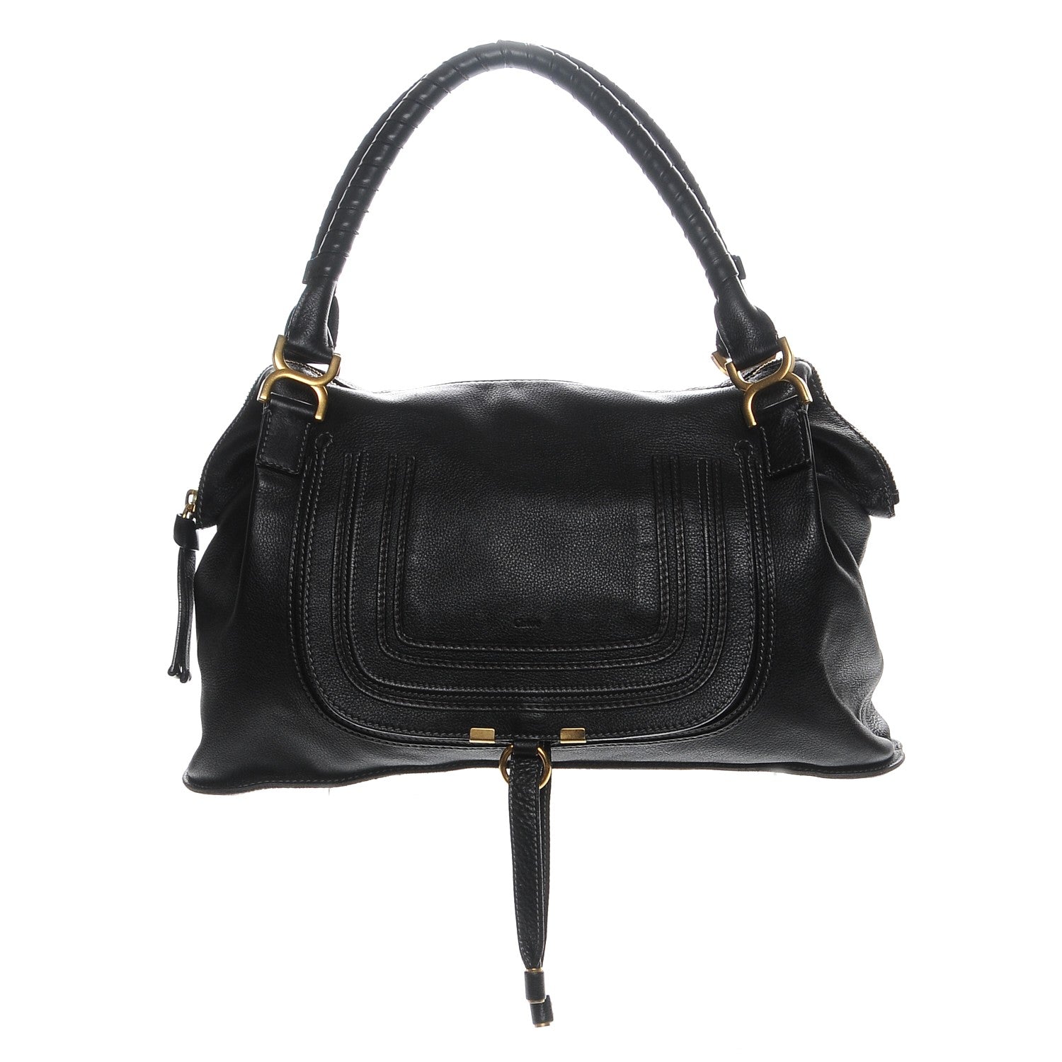 Chloe Calfskin Large Marcie Satchel Black 1 of 12