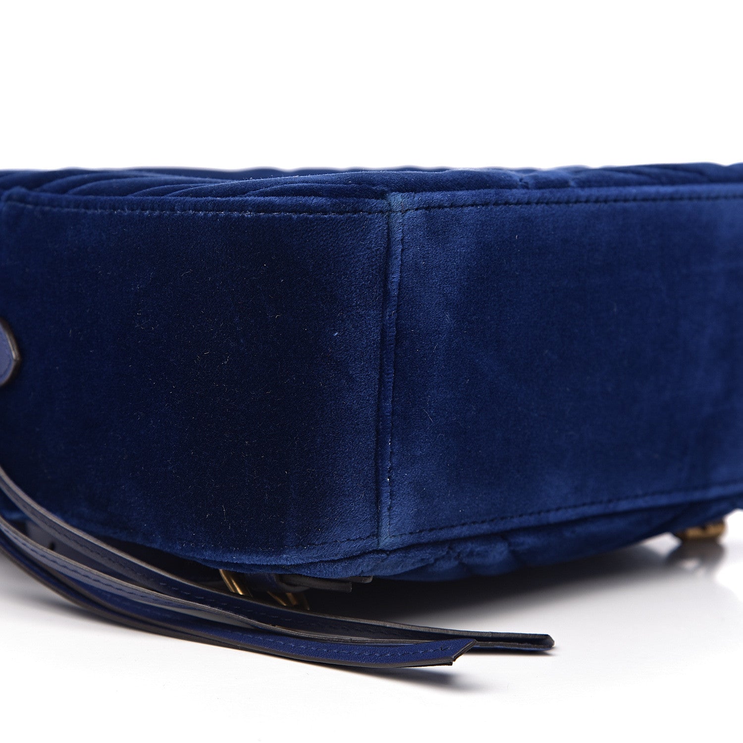 Gucci Velvet Matelasse GG Marmont Dome Backpack Cobalt Blue 7 of 8