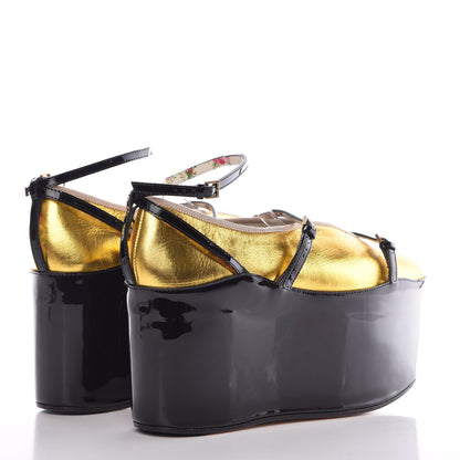 Gucci Metallic Nappa Patent Hannelore Detachable Platform Sandals 40 Gold 6 of 11