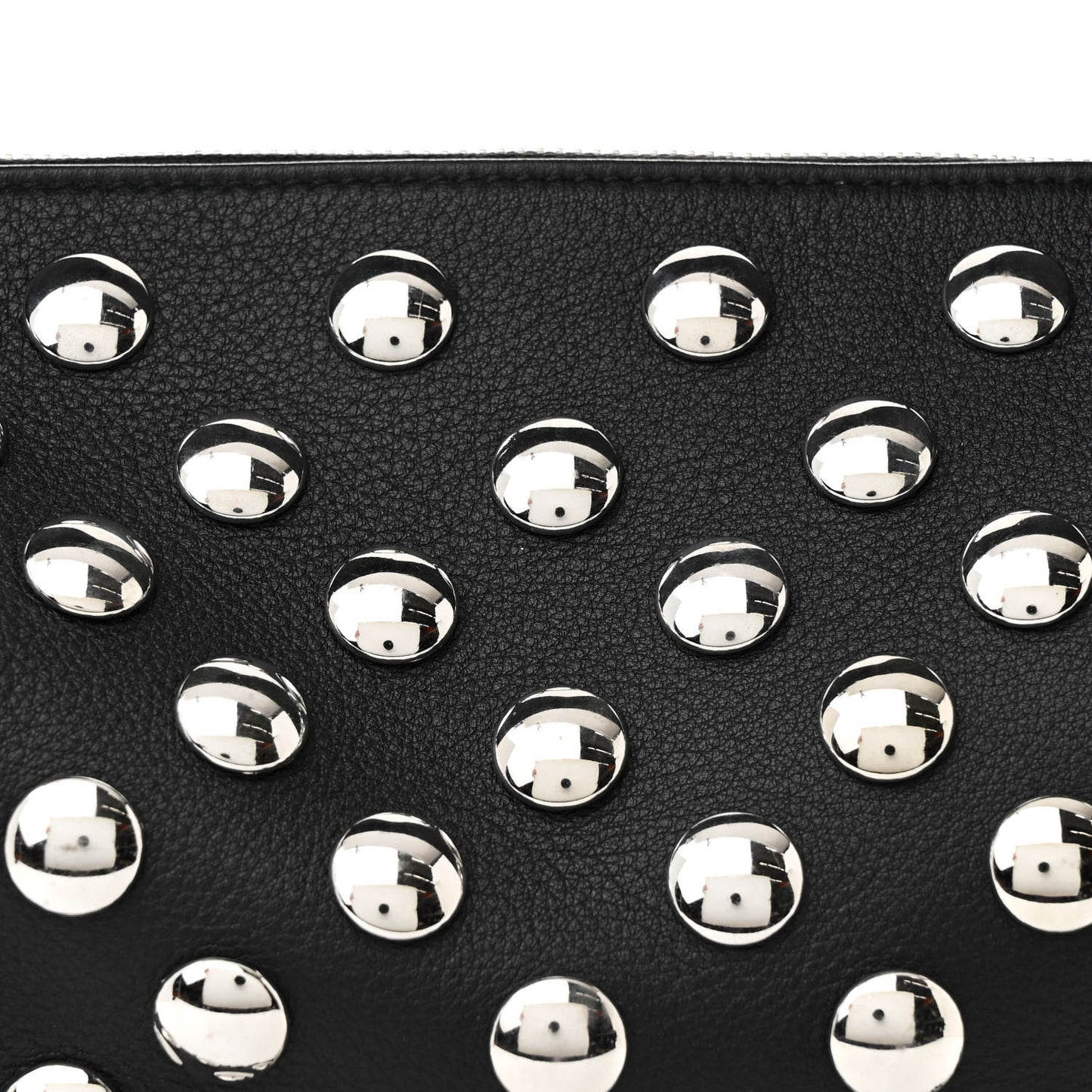 Pebbled Sport Calfskin Studded Elena Black