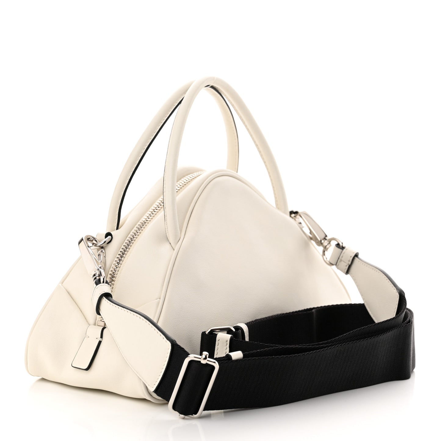 Grace Lux Triangle Top Handle Shoulder Bag White