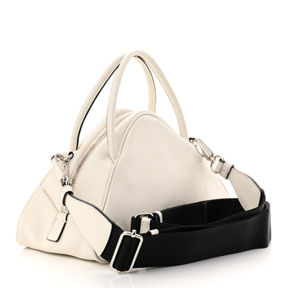Prada Grace Lux Triangle Top Handle Shoulder Bag White 3 of 10
