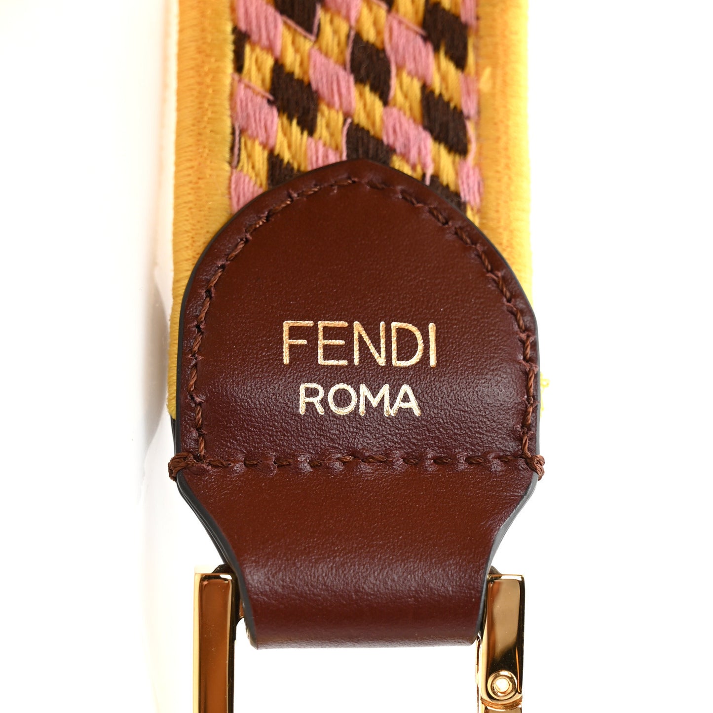 Canvas Calfskin Logo Embroidered Shaped Strap You Multicolor