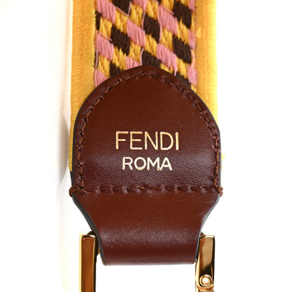Fendi Canvas Calfskin Logo Embroidered Shaped Strap You Multicolor 3 of 4