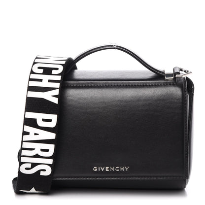 Givenchy Calfskin Mini Pandora Box Logo Strap Crossbody Bag Black 1 of 10