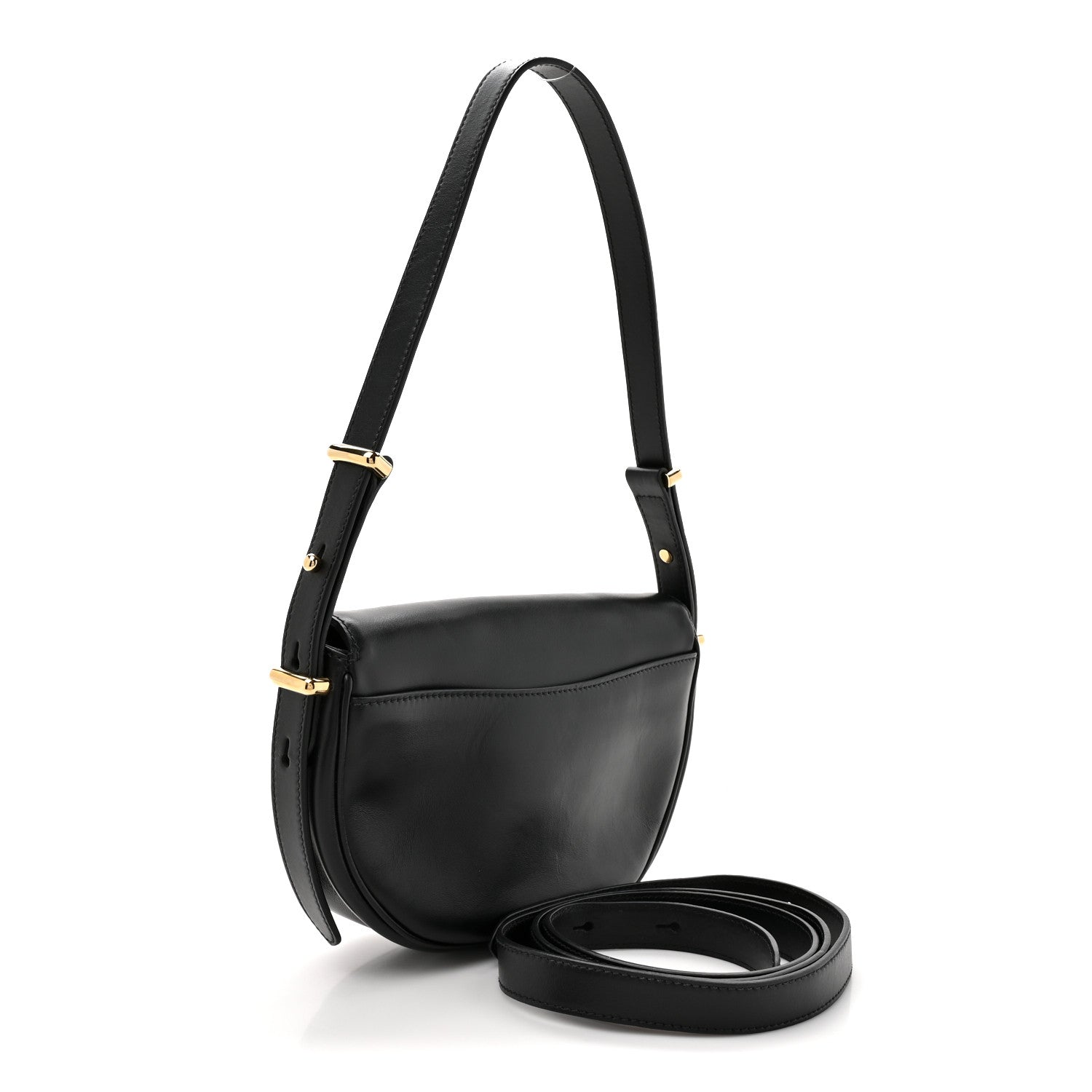 Prada Soft Calfskin Triangle Arque Flap Shoulder Bag Black 2 of 9