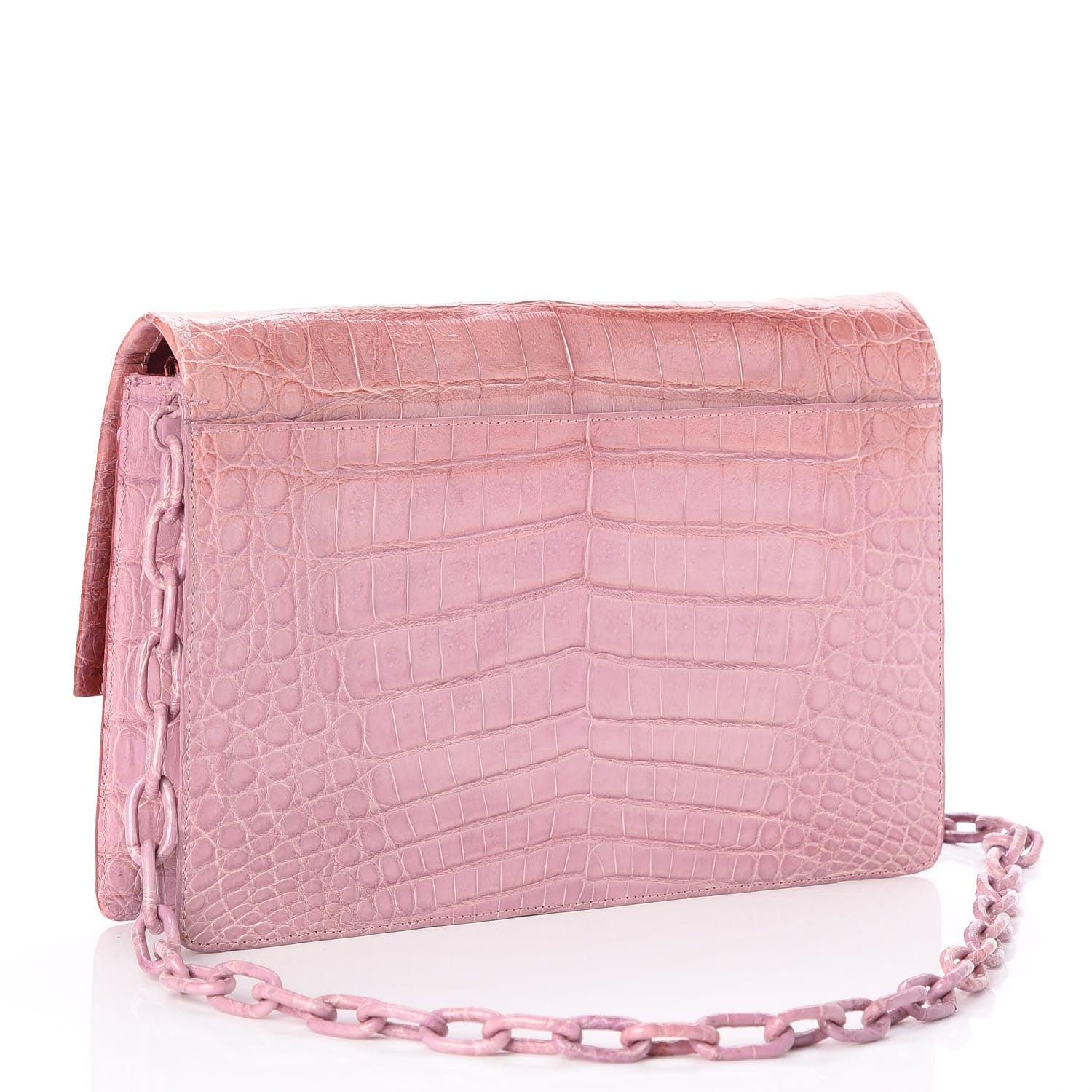 Nancy Gonzalez Crocodile Bi-Color Shoulder Bag Pink 3 of 7