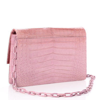 Nancy Gonzalez Crocodile Bi-Color Shoulder Bag Pink 3 of 7