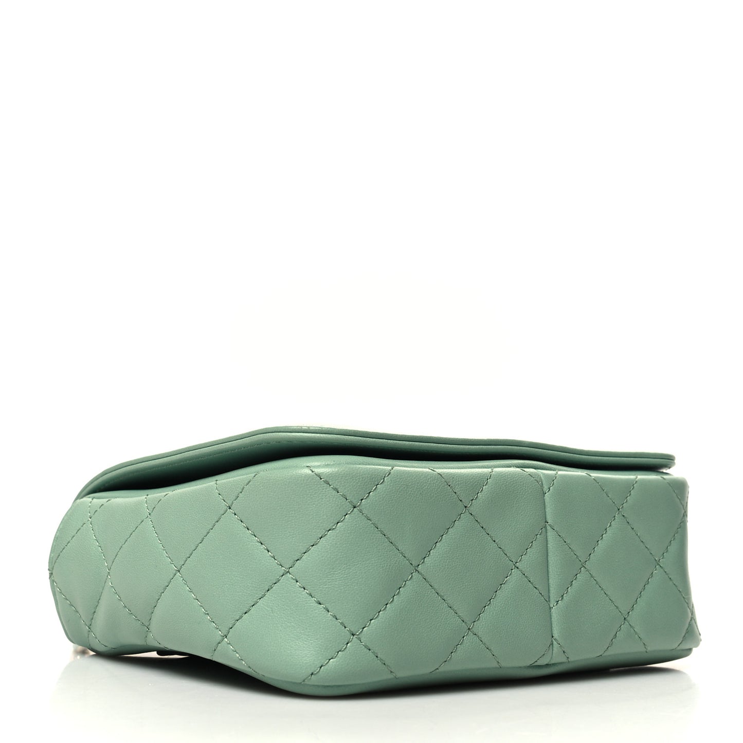 Lambskin Calfskin Quilted Strass Mania Mini Square Flap Light Green