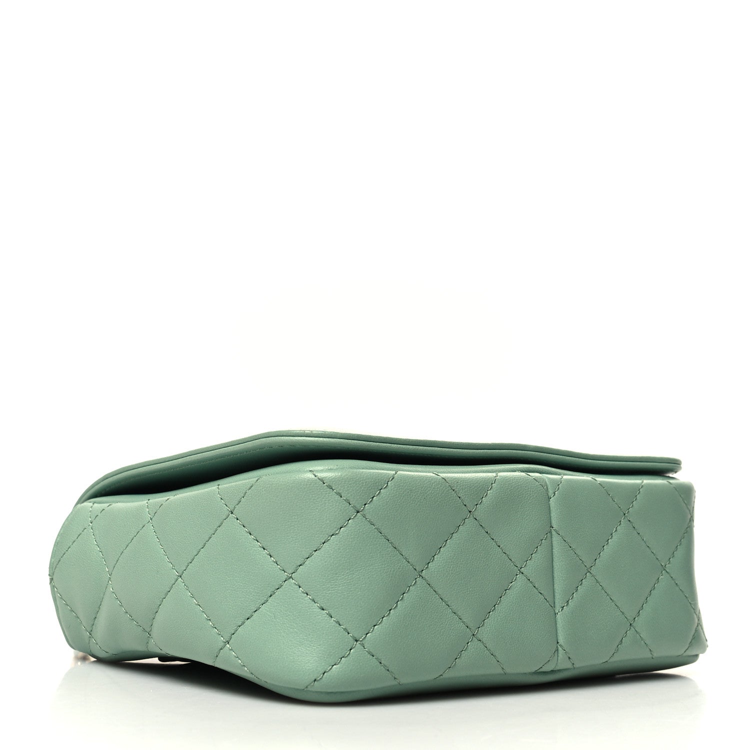 Chanel Lambskin Calfskin Quilted Strass Mania Mini Square Flap Light Green 4 of 11
