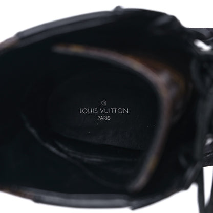 Louis Vuitton Suede Calfskin Monogram Laureate Platform Desert Boots 40 Black 7 of 10