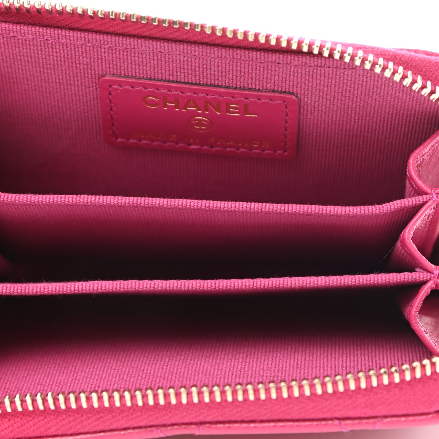 Caviar Quilted Zip Coin Purse Dark Pink