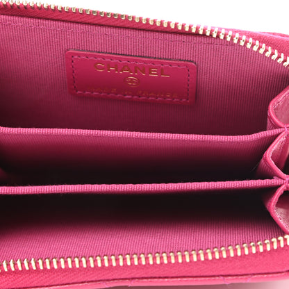 Chanel Caviar Quilted Zip Coin Purse Dark Pink 5 of 8