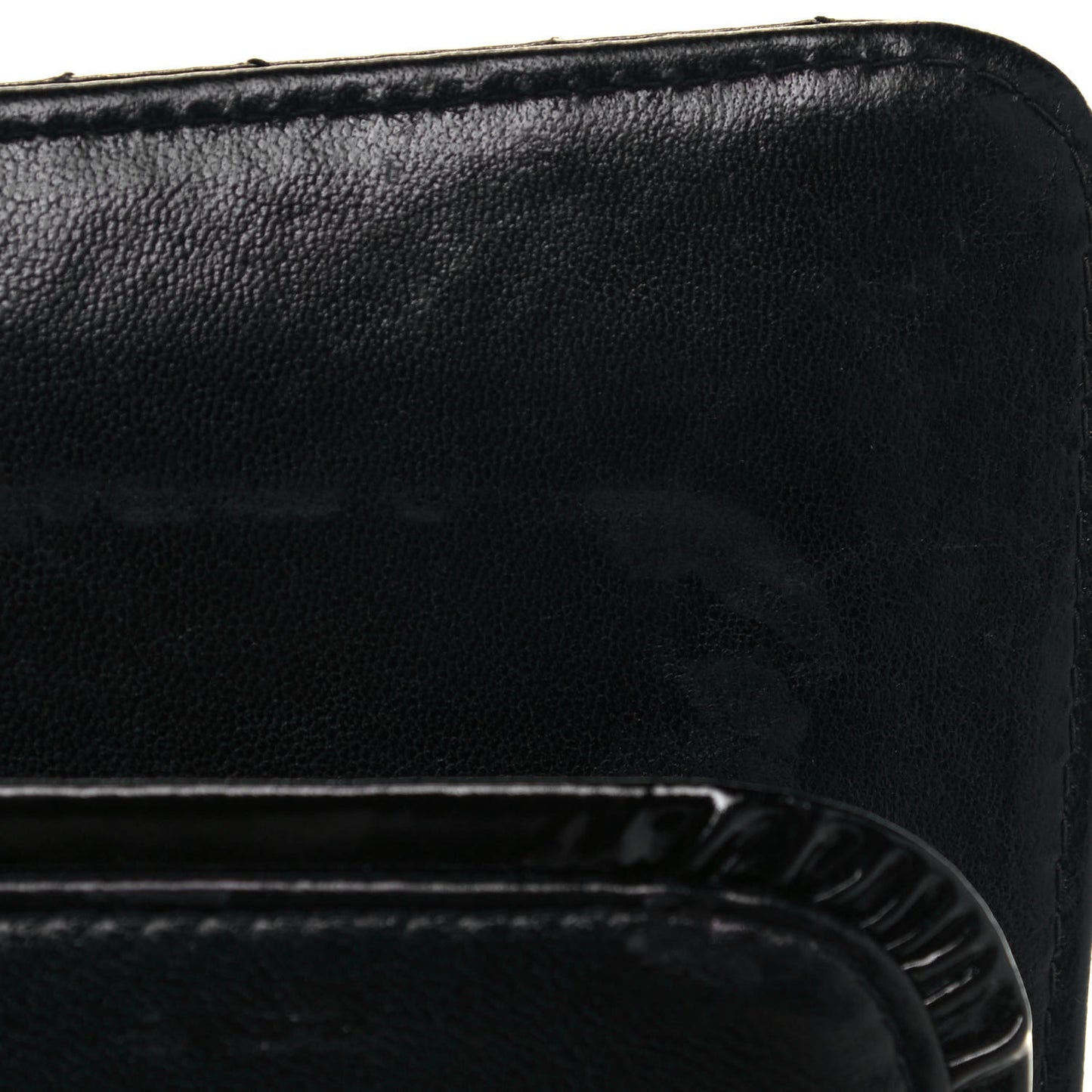 Patent Quilted Medium Double Flap So Black