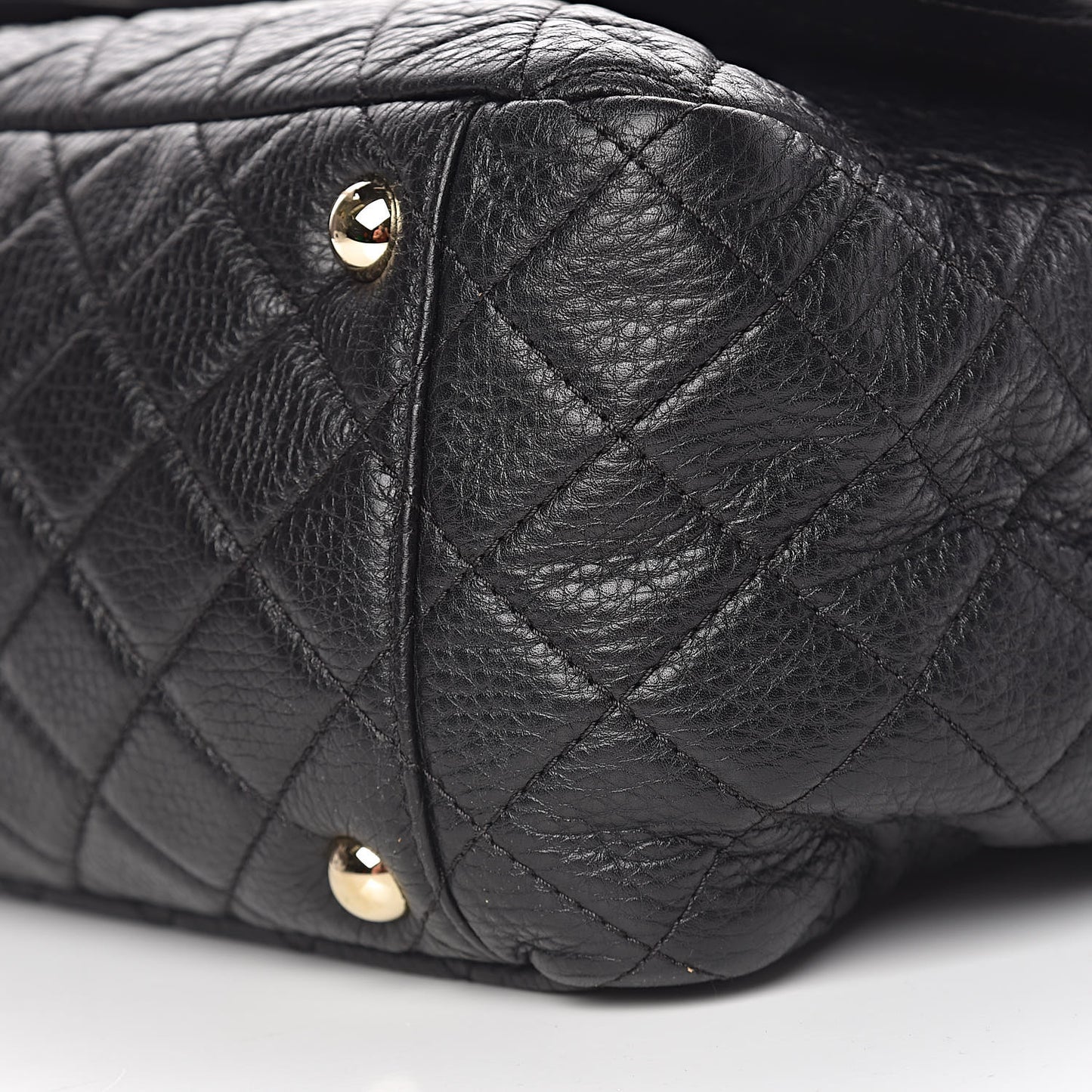 Calfskin Quilted XXL Travel Flap Bag Black