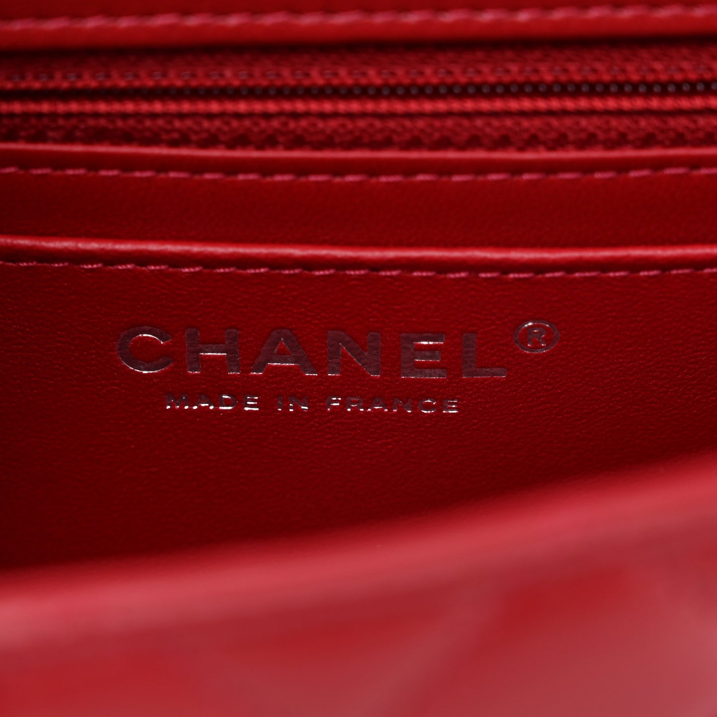 Lambskin Quilted Mini Rectangular Flap Red