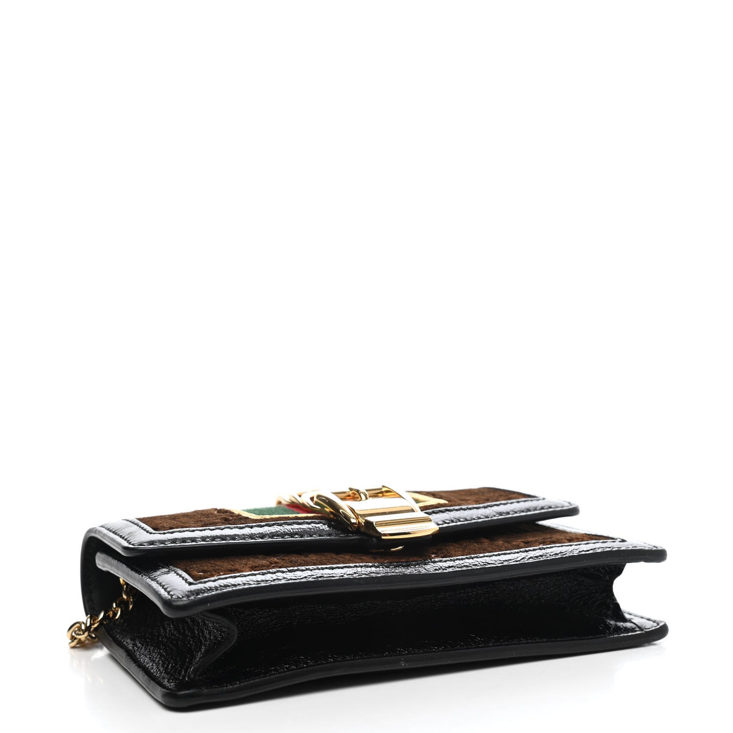 Gucci Velvet GG Monogram Web Super Mini Sylvie Chain Shoulder Bag Brown Black Oro Vecchio 3 of 4