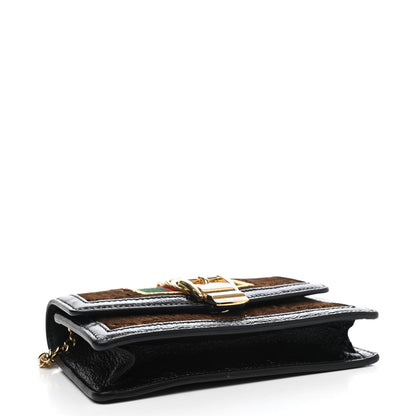Gucci Velvet GG Monogram Web Super Mini Sylvie Chain Shoulder Bag Brown Black Oro Vecchio 3 of 4