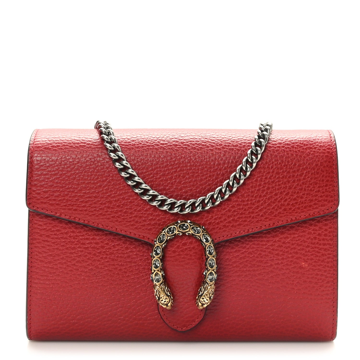 Gucci Calfskin Mini Dionysus Chain Wallet Hibiscus Red 1 of 11