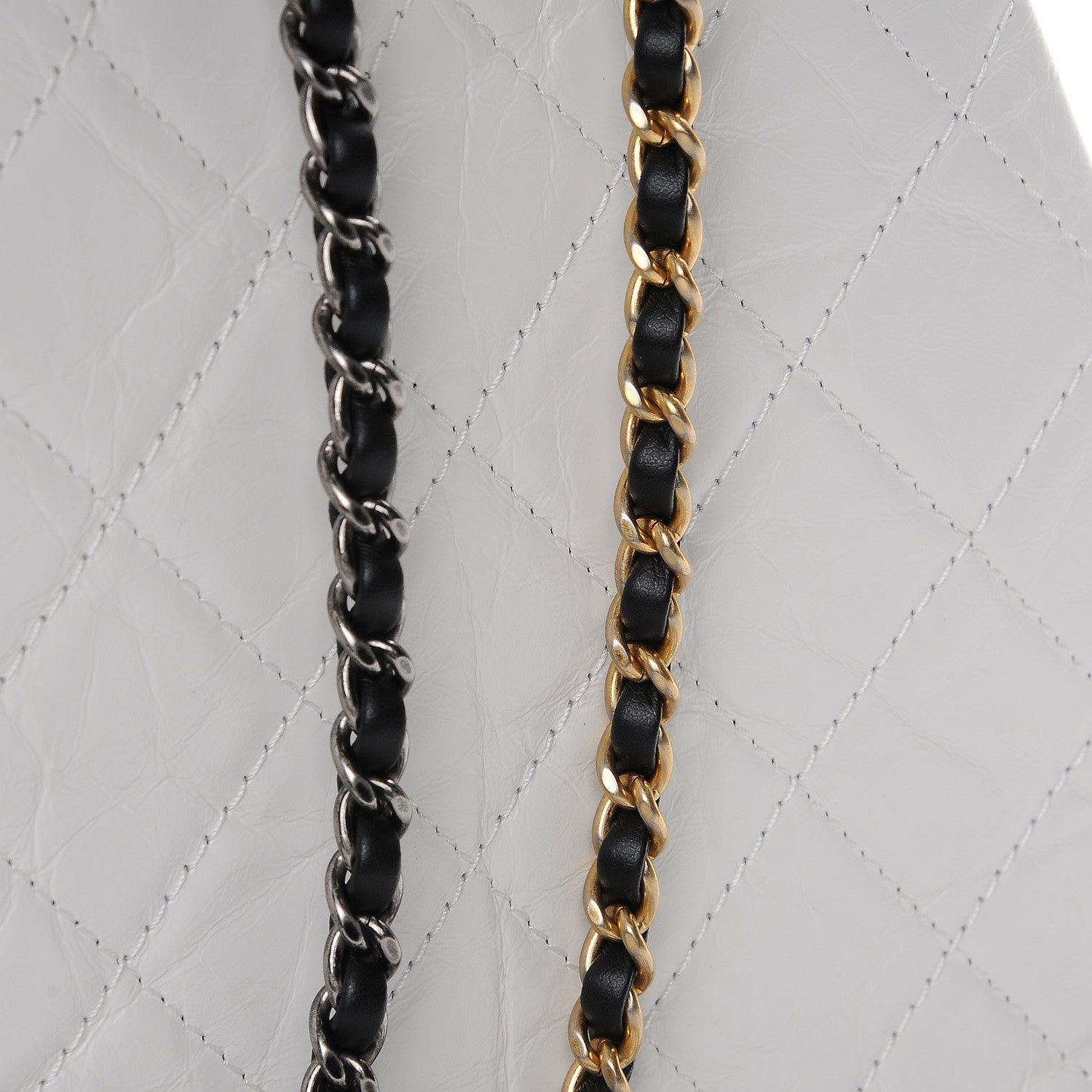 Chanel Aged Calfskin Quilted Small Gabrielle Backpack Black White 8 of 9