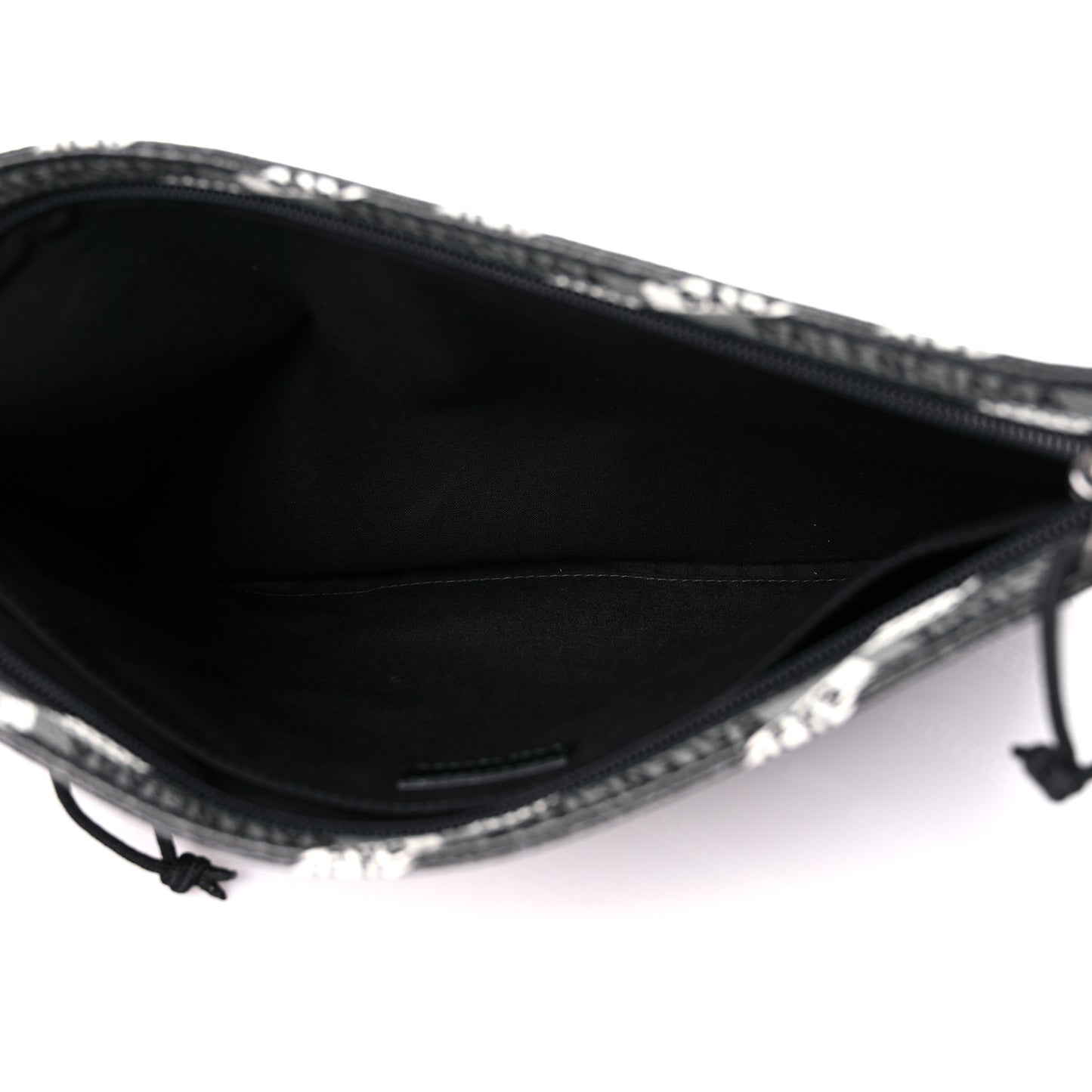 Coated Canvas Losange Monogram Zip Pouch Black Grey