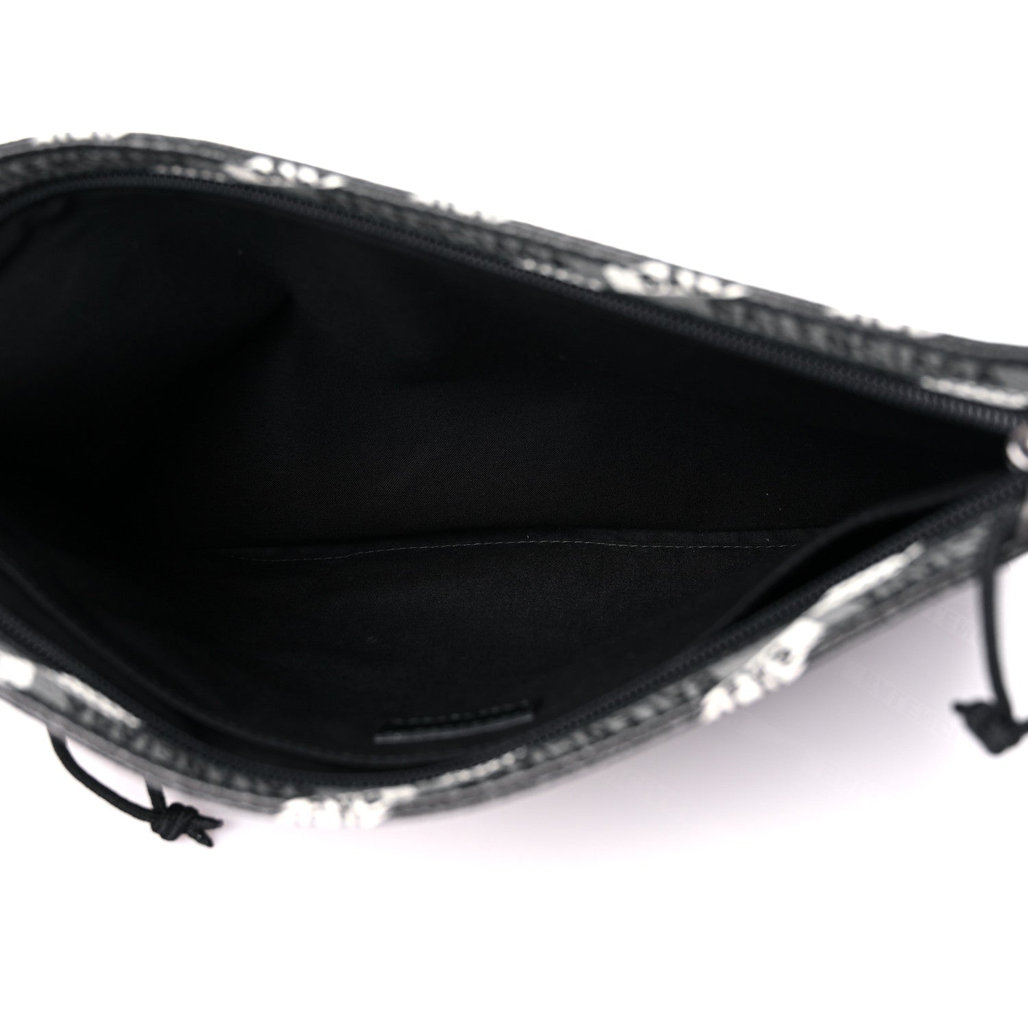 Balenciaga Coated Canvas Losange Monogram Zip Pouch Black Grey 5 of 9