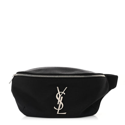 Saint Laurent Canvas Monogram Belt Bag Black 1 of 12