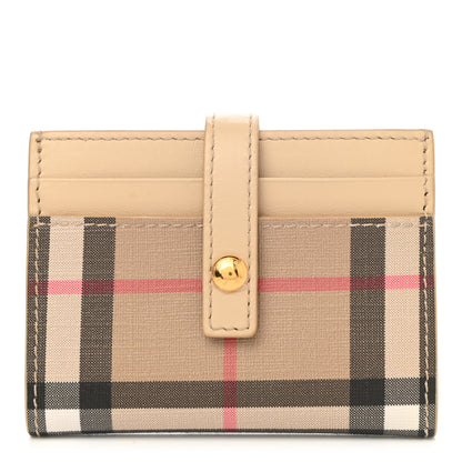 Burberry Coated Canvas House Check Folding Wallet Beige 1 of 8