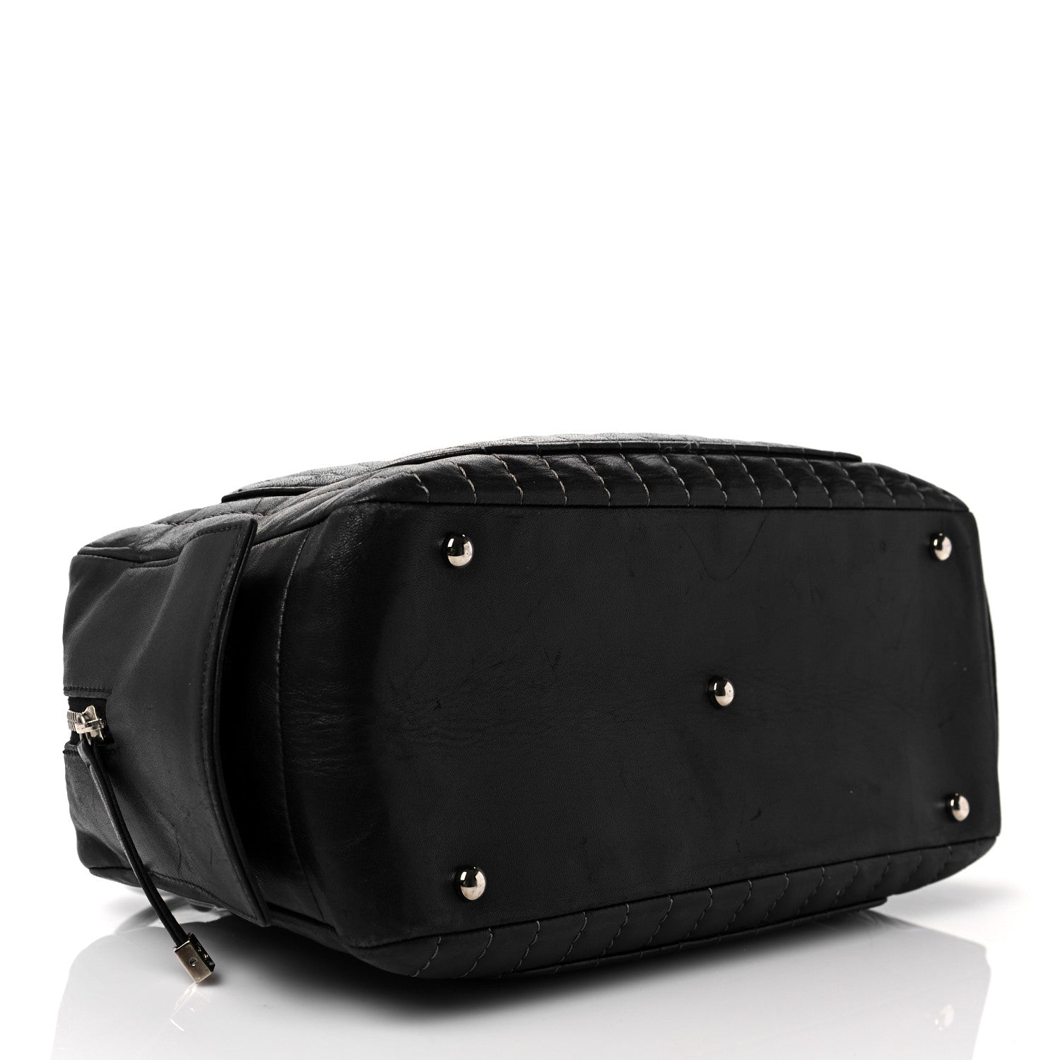 Chanel Lambskin Vertical Quilted Mademoiselle Satchel Black 4 of 13