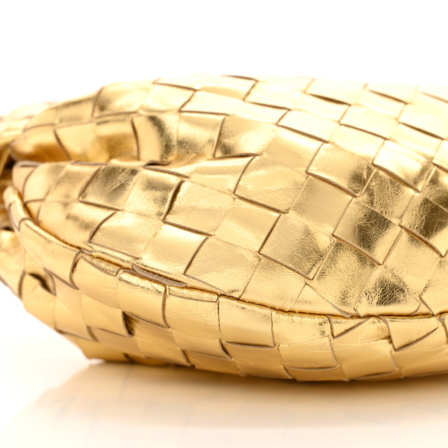 Metallic Nappa Intrecciato Mini Jodie Gold