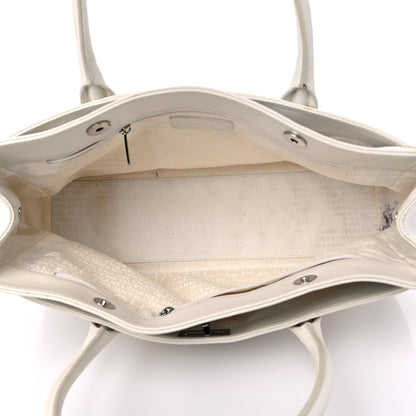 Chanel Calfskin Mademoiselle Lock Cerf Executive Shopper Tote White 5 of 22