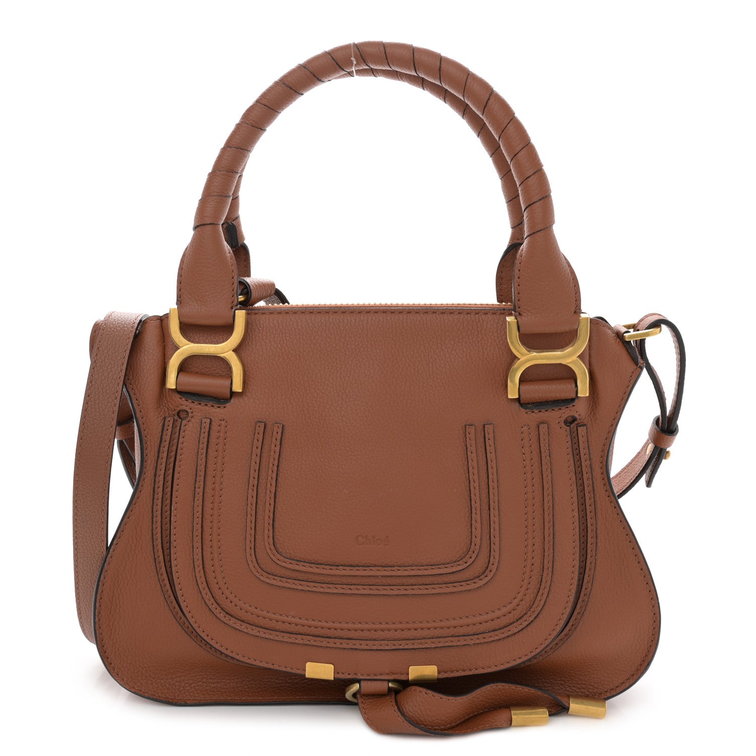Chloe Calfskin Small Marcie Satchel Tan 1 of 11