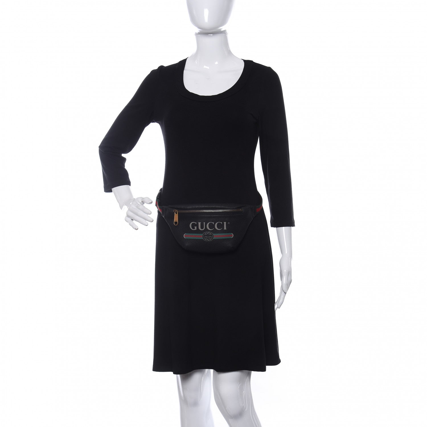 Gucci Grained Calfskin Small Logo Belt Bag Black 2 of 10