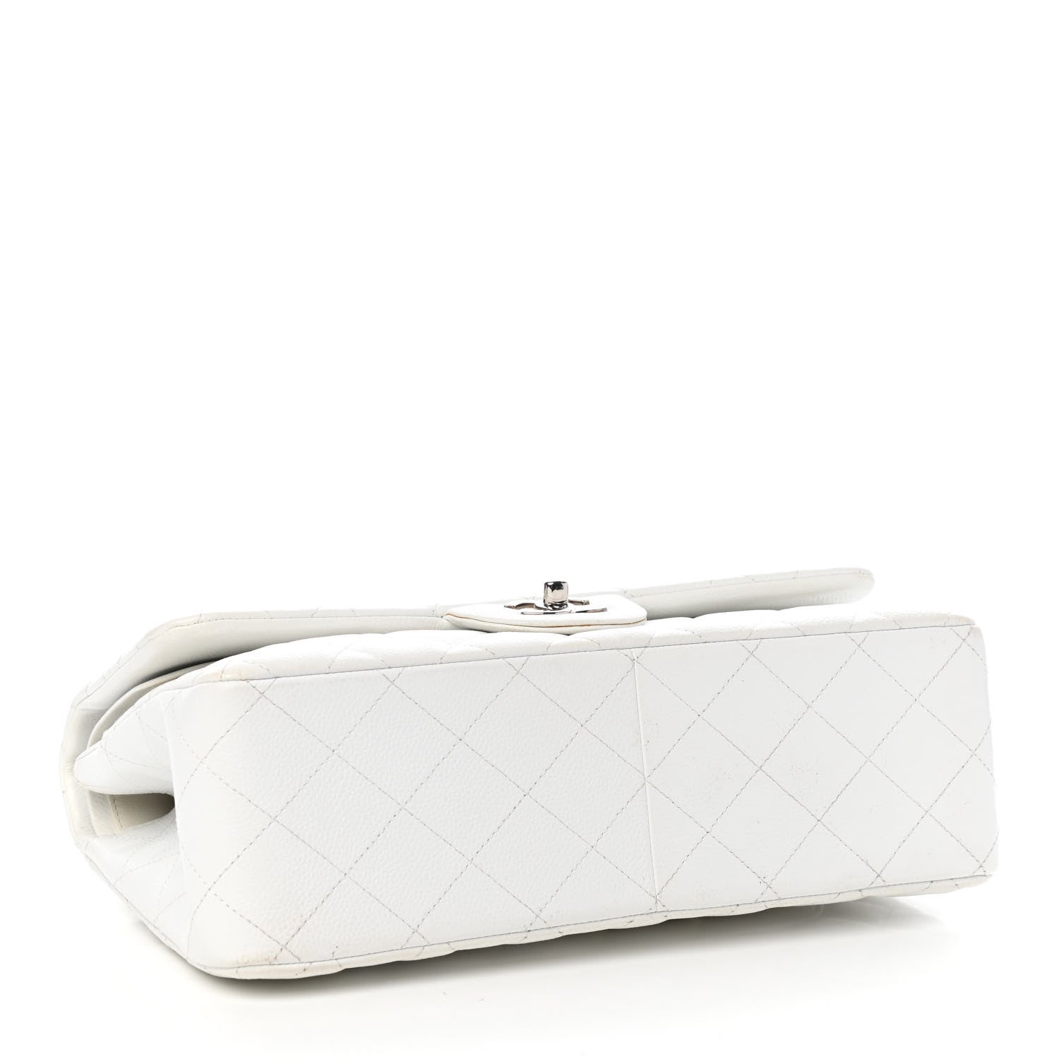 Chanel Caviar Quilted Jumbo Double Flap White 4 of 10