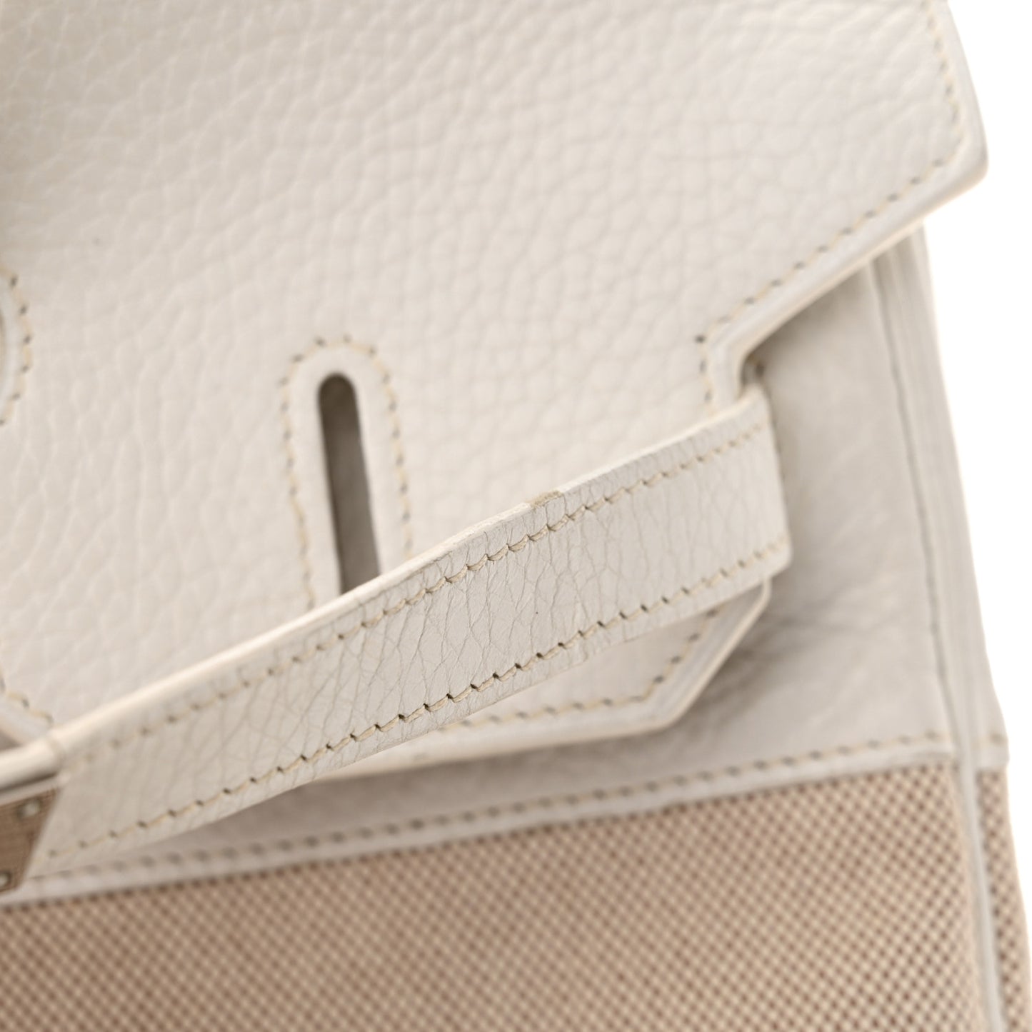 Toile Taurillon Clemence Birkin 35 White