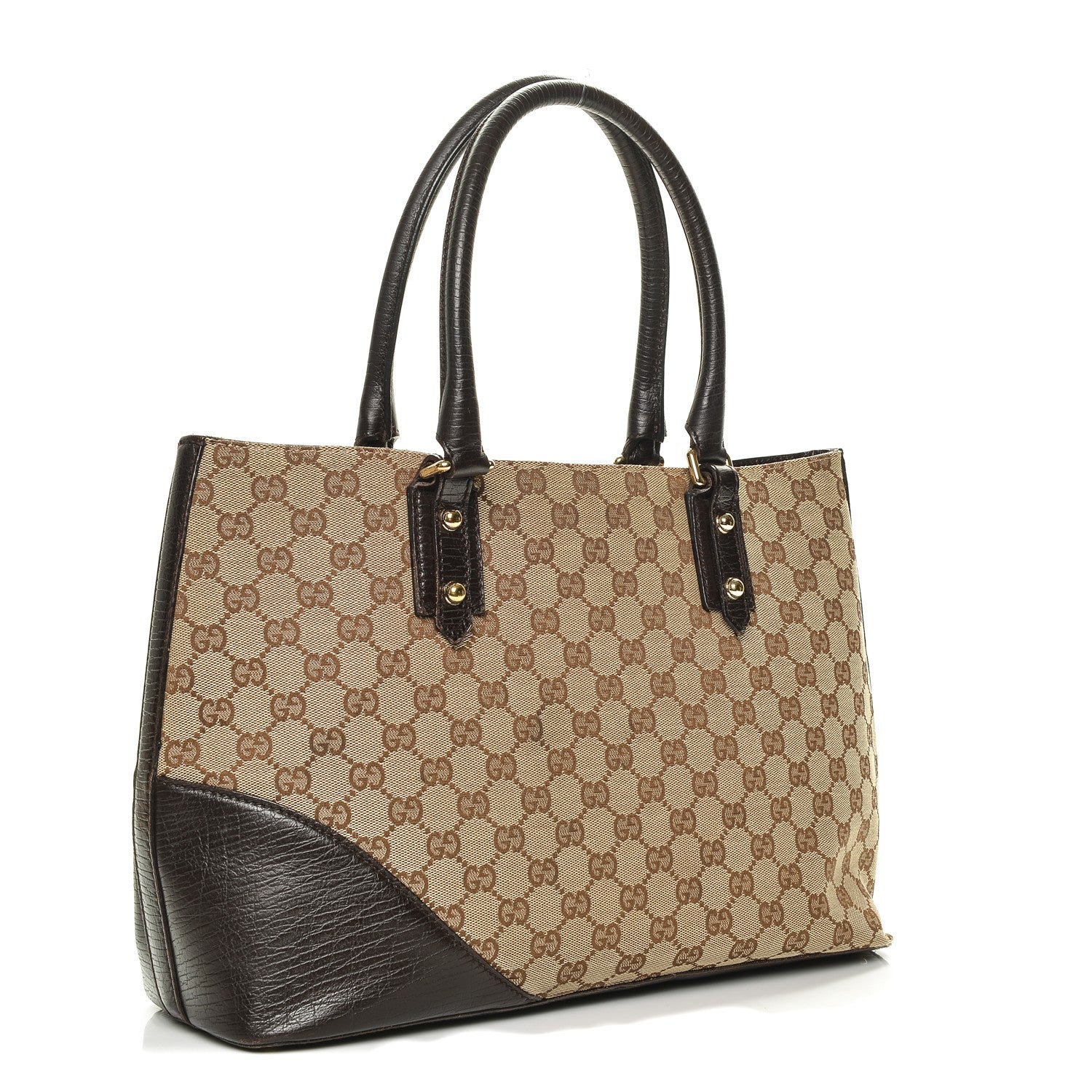 Gucci Monogram Medium Hasler Tote Dark Brown 3 of 6