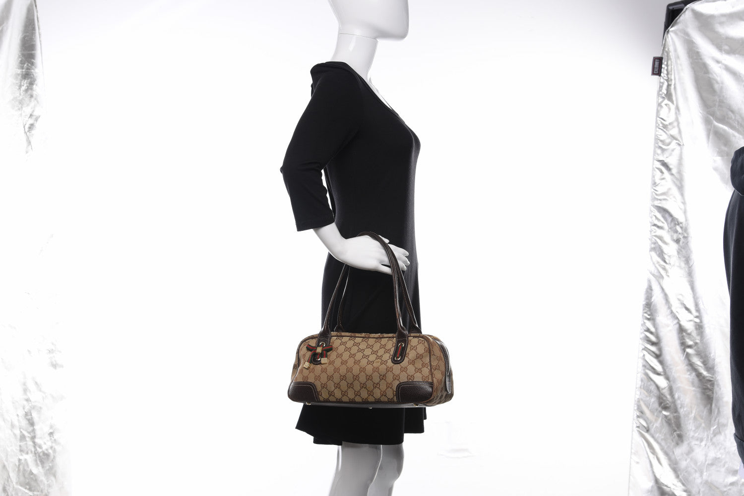 Gucci Monogram Small Princy Satchel Dark Brown 2 of 19
