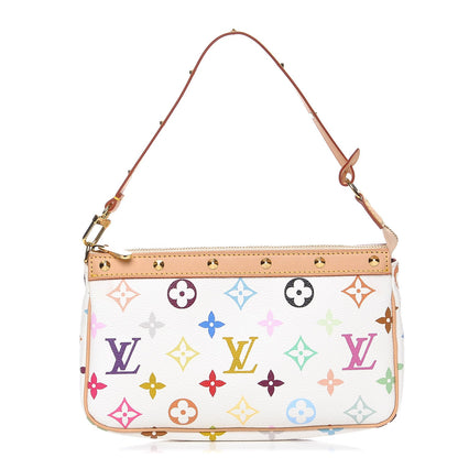 Louis Vuitton Monogram Multicolor Pochette Accessories White 1 of 9