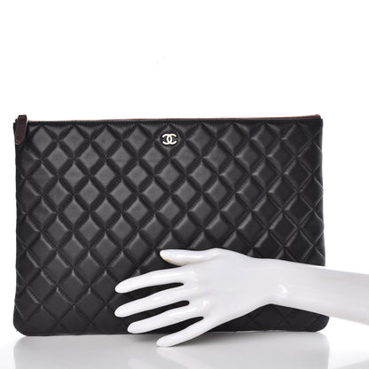 Chanel Lambskin Quilted Large Cosmetic Case Black 2 of 9
