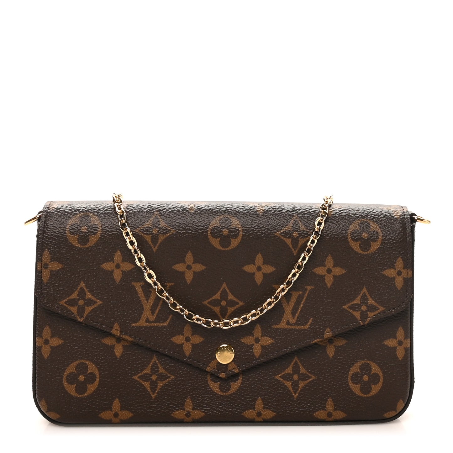 Monogram Pochette Felicie Chain Wallet Fuchsia